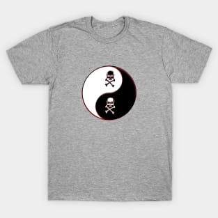 yin yang balance harmony design eastern philosophy skull T-Shirt